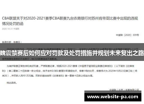 魏震禁赛后如何应对罚款及处罚措施并规划未来复出之路 魏震禁赛后如何应对罚款及处罚措施并规划未来复出之路